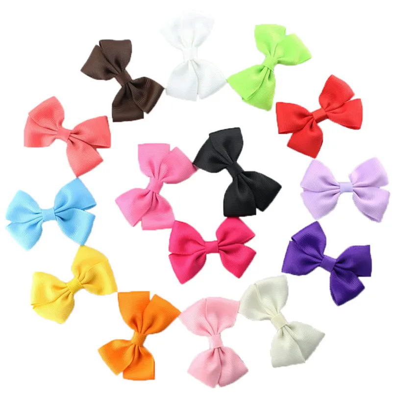 15pcs/PACK Grosgrain Hair Ribbon Boutique Bow Alligator Clips for Baby