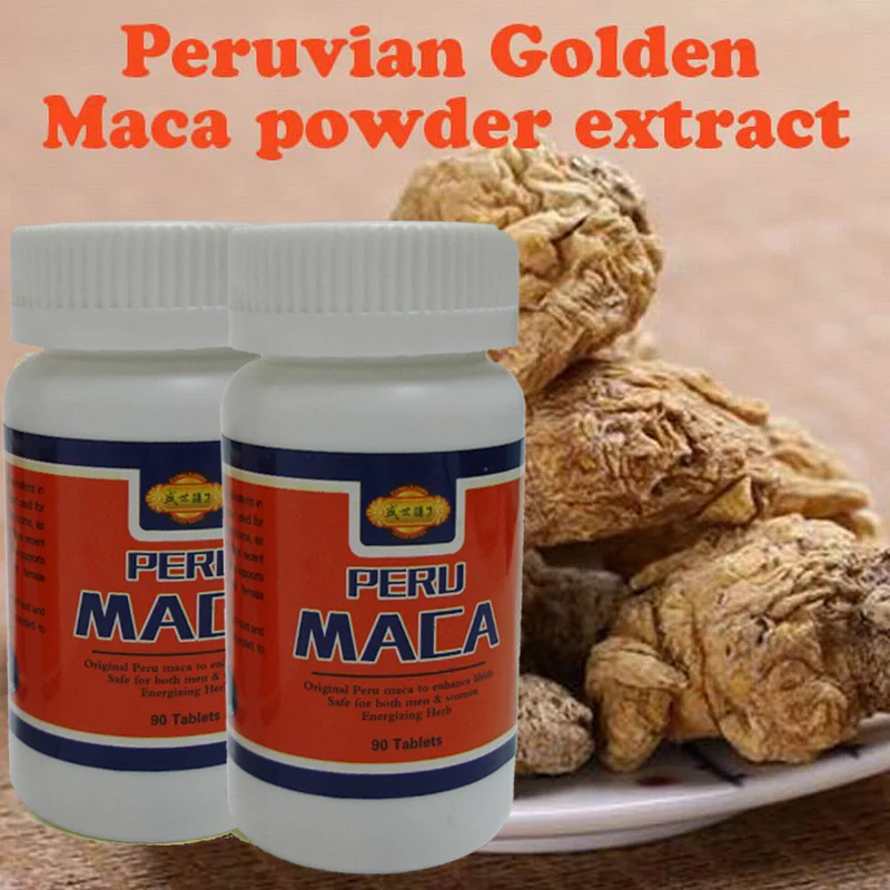 

( 2 bottles ) Organic Peruvian maca extracts pills golden MACA root for male personal care 90 tablets/Bottle Man energy booster