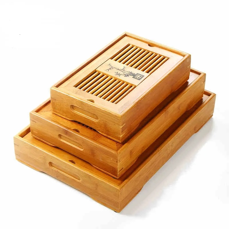 

1PC 3 Size Kung Fu Tea Set Natural Bamboo Tea Tray cultural Traditional Bamboo Puer Tea Tray Tea Table Hot sale W0044
