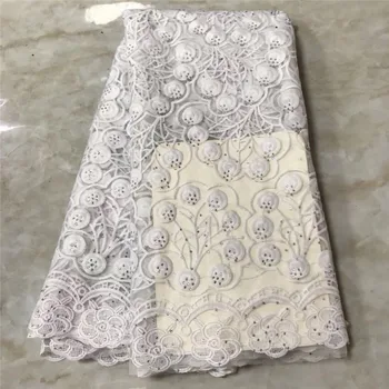 

Latest French Nigerian Tulle Lace Fabrics 2019 High Quality Tulle Lace African Beaded Laces Fabric For Wedding Dress -J5