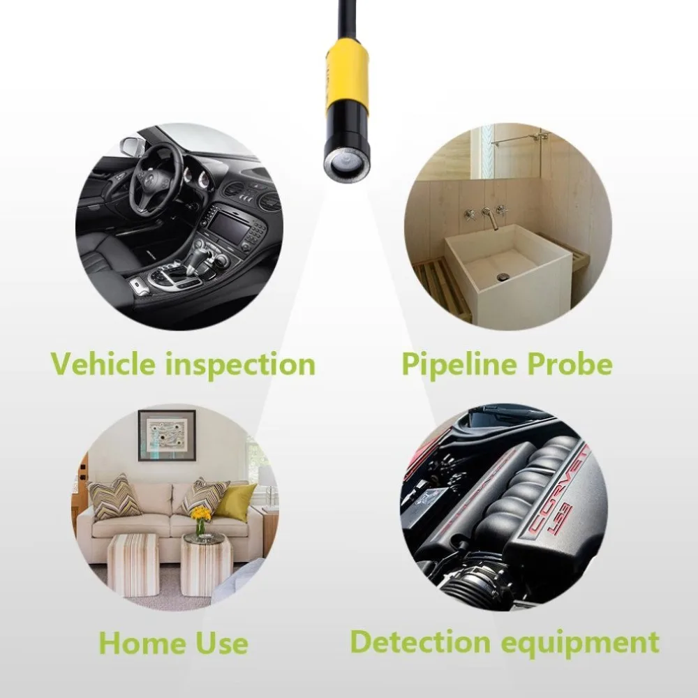 

Mini Endoscope Camera Waterproof Hard Cable Inspection Camera10mm 1M Snake Endoscope Borescope IOS Endoscope For Iphone