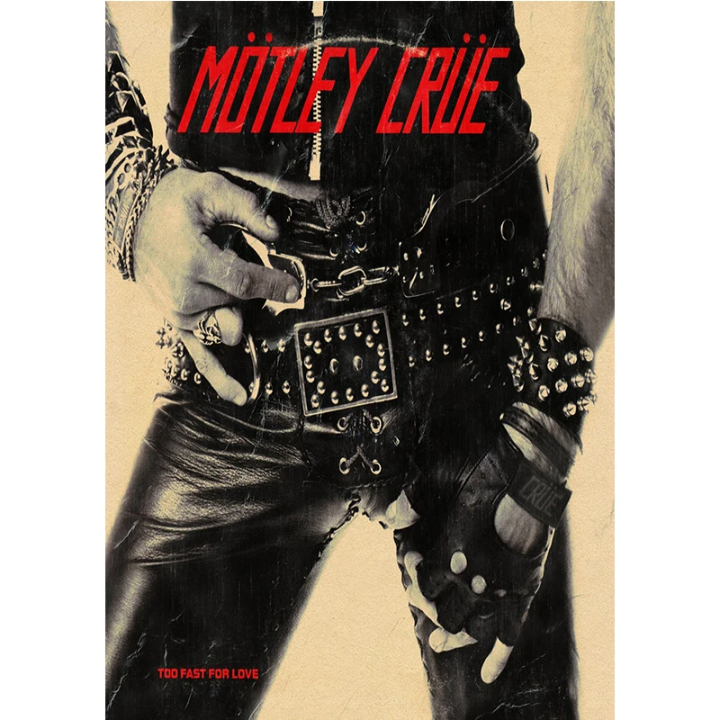 Motley Crue винтажная Ретро рок-группа музыкальная гитара матовая крафт-бумага античный плакат Настенная Наклейка домашний декор