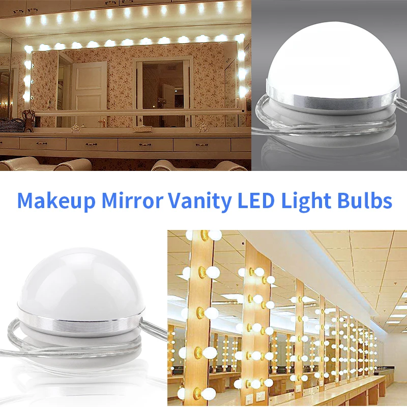 

Makeup Mirror LED Light Bulb Chain Vanity Mirror wall Lamp Bathroom Light bedroom Hollywood Kit for Dressing Table 6 10 14 Bulbs