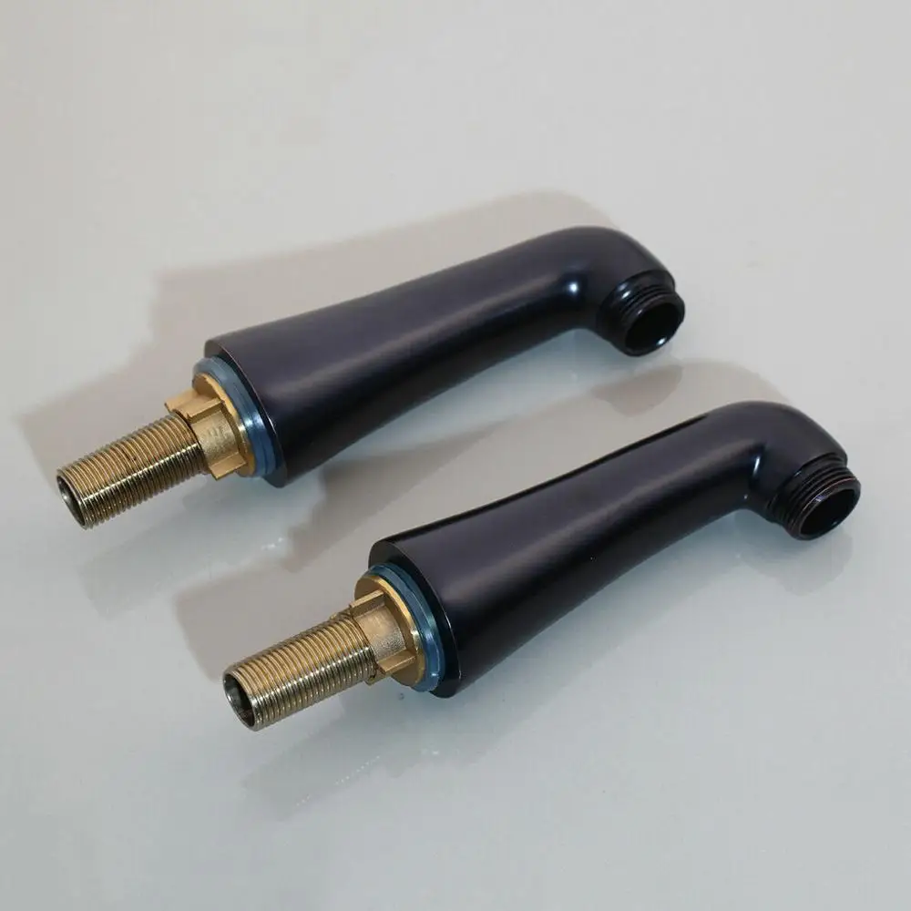 Bathroom Oil Rubbed Bronze Clawfoot Bathtub Faucet Deck Mounted Double Handle Tub Faucet With Handheld Showers ZD1124