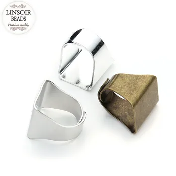 

5pcs/lot 5Colors 19*20mm Metal Adjustable Split Ring Setting Fit Square Cabochon Blank Base Tray DIY Jewelry Ring Findings K0045