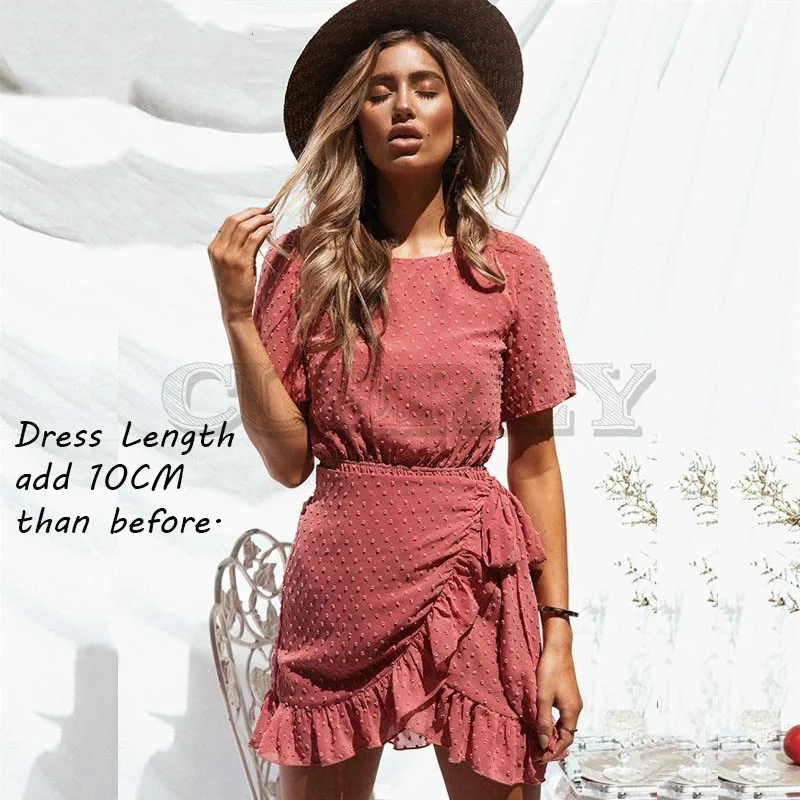 Image Future Time Sexy Summer Dress Women Backless Ruffles Beach Dress Sexy Women Floral Short Sleeve Mini Dress Female A Line Dress N