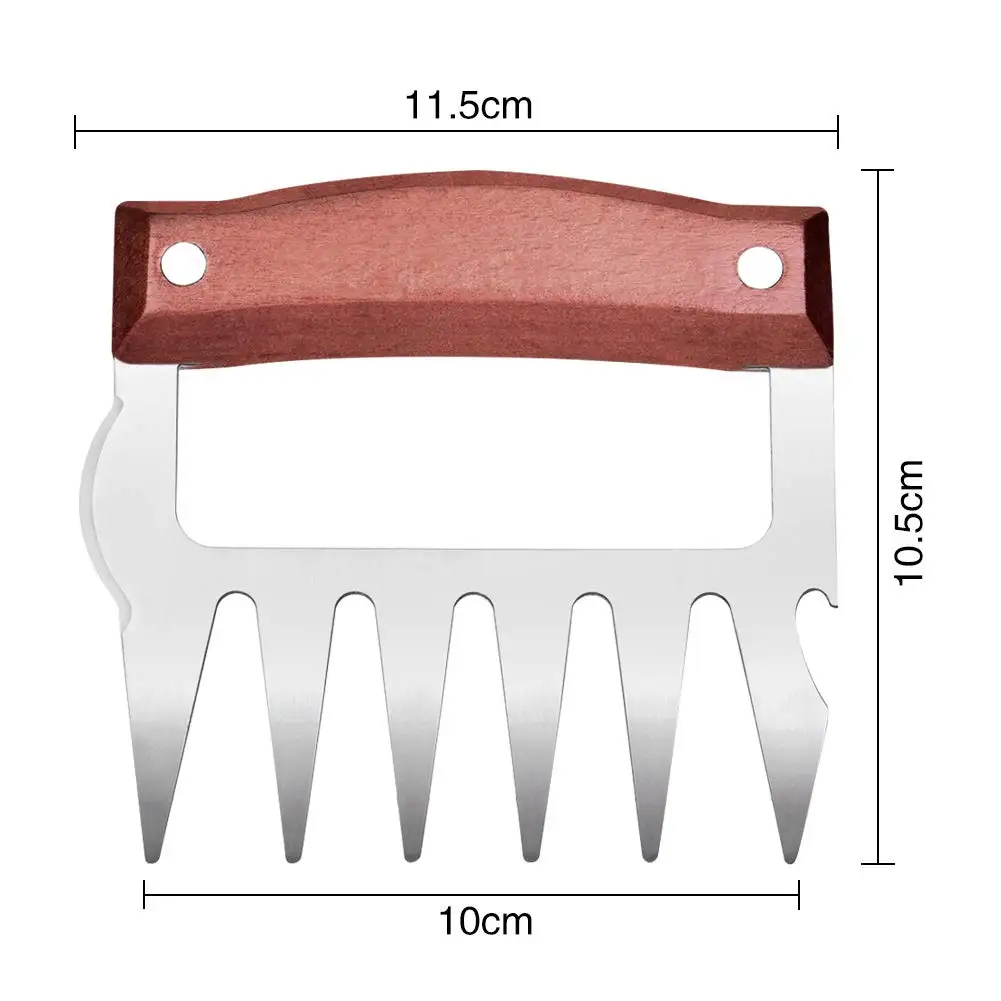 Вытянутый измельчитель свинины когти из нержавеющей стали мясные когти инструмент для обработки мяса для барбекю вилки для измельчения и резьбы пищи(BPA бесплатно) 1 шт