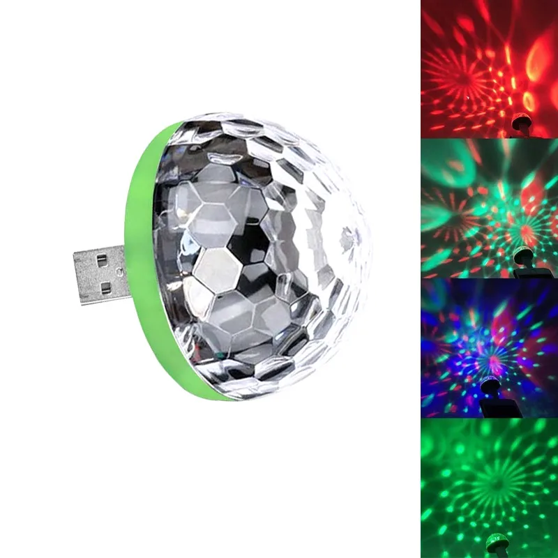 Landlife Mini USB led Party Lights Portable Crystal Magic Ball Colorful