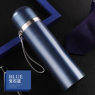 Thermos Cup Customized Logo with Free Stainless Steel Vacuum Flasks 500ml Gifts Lettering Advertising Cup Printing - Цвет: Blue