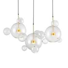 Modern Creative Glass Bubble Pendant Light Contemporary Hanging Clear Glass Bubble LED Pendant Lamp Indoor Lighting Fixture