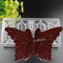 6 caviteis Бабочка Форма полиэтиленовой прозрачный Шоколад Плесень Для DIY шоколадные конфеты Фондант выпечки Плесень кухни гаджет