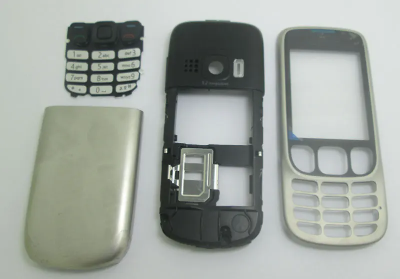 Металлический корпус, корпус, чехол, клавиатура, клавиатура для Nokia 6303 6303c, серебристый, черный и отвертка, набор инструментов - Цвет: silver