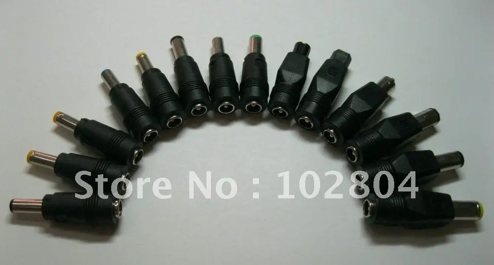 

5 set DC Power 5.5x2.1mm Jack Female to 10 Plug Male Connector Adapter Notebook Laptop Universal