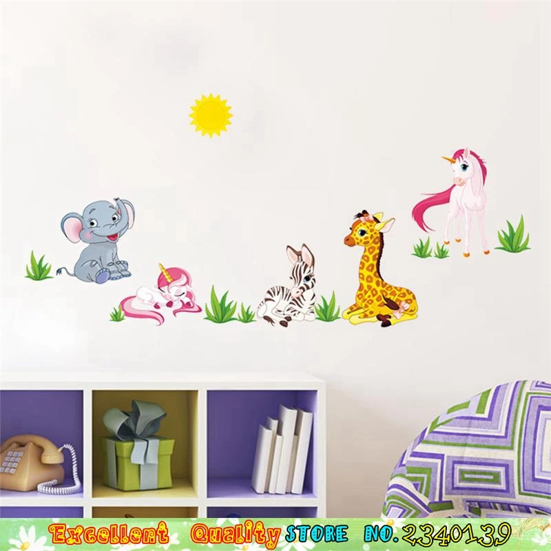 Removable Cartoom Animals Wall Sitkcer Non Toxic DIY Home Baby Kids