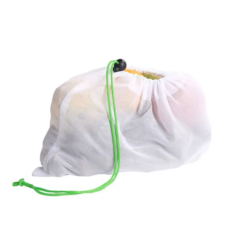 Многоразовые сетчатая веревка Drawstring сумка Организатор для овощей игрушечные фрукты хранения Бакалея сумка для покупок