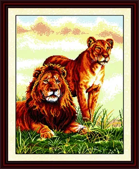

Animal Tiger Accompanying Cross Stitch Kits 14CT Canvas 11CT Accurate Printed Embroidery DIY Handmade Needle Work Home Decor