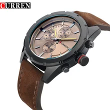 2016 Nueva CURREN Hombres de la Marca de Moda de Lujo Casual Relojes Correa de Cuero Del Cuarzo Del Deporte Relojes del relogio masculino 8154
