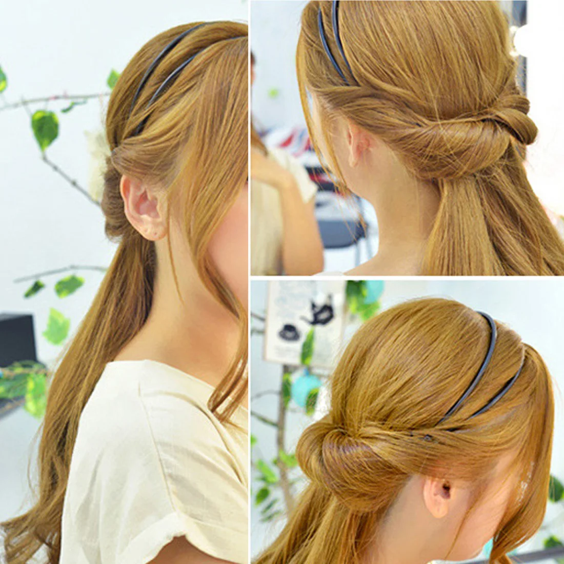 

Double Root Hair Hoop Hairband Styling Tools Female Girl Headband Adjustable Head Hoop Elastic Hair Clips Women Hair Accessories