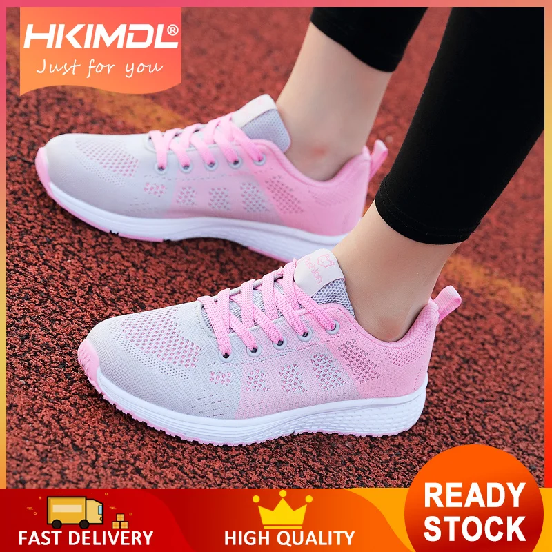 

HKIMDL Sneakers Women Mesh Breathable Lace Up Comfortable Women Flats Shoes 2019 Fashion Casual Summer Shoes Black Ladies Shoes