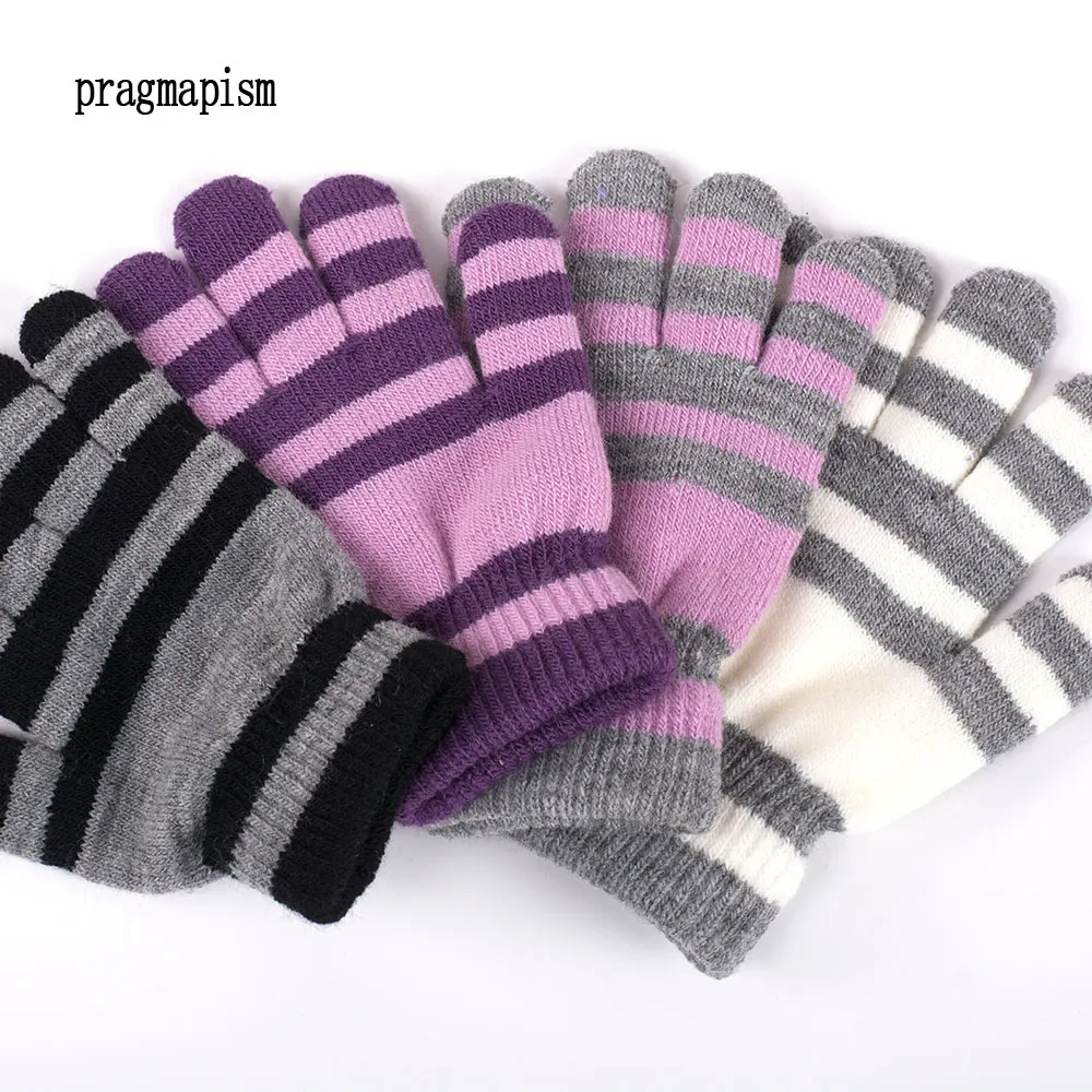 4 вида цветов Полный Пальцы Magic Перчатки зима теплая полоса Перчатки вязаные вручную мужские и женские теплые фитнес Перчатки