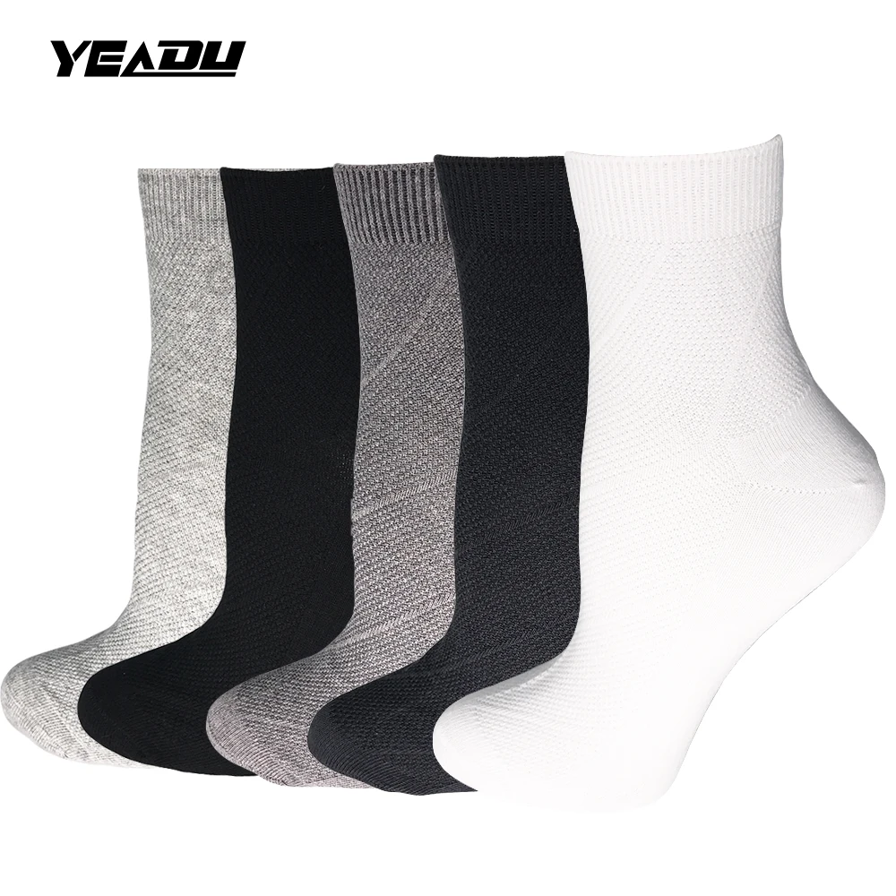 5 Pairs/Lot Summer Business Men's Socks High Quality Cotton Casual Mesh