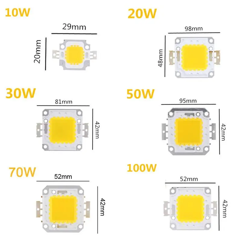 Smuxi 10W 20W 30W 50W 70 Вт 100 Вт Водонепроницаемый IP65 высокое Мощность светодио дный питания драйвера светодио дный SMD интегрированной лампы Бусы Чип