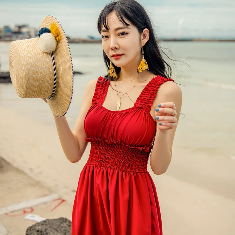 

Swimming Suit For Women Swimsuit 2019 One Piece Female Plus Size Swimsuits Woman Fold Moves High Waist Shoulders Sexy Animal