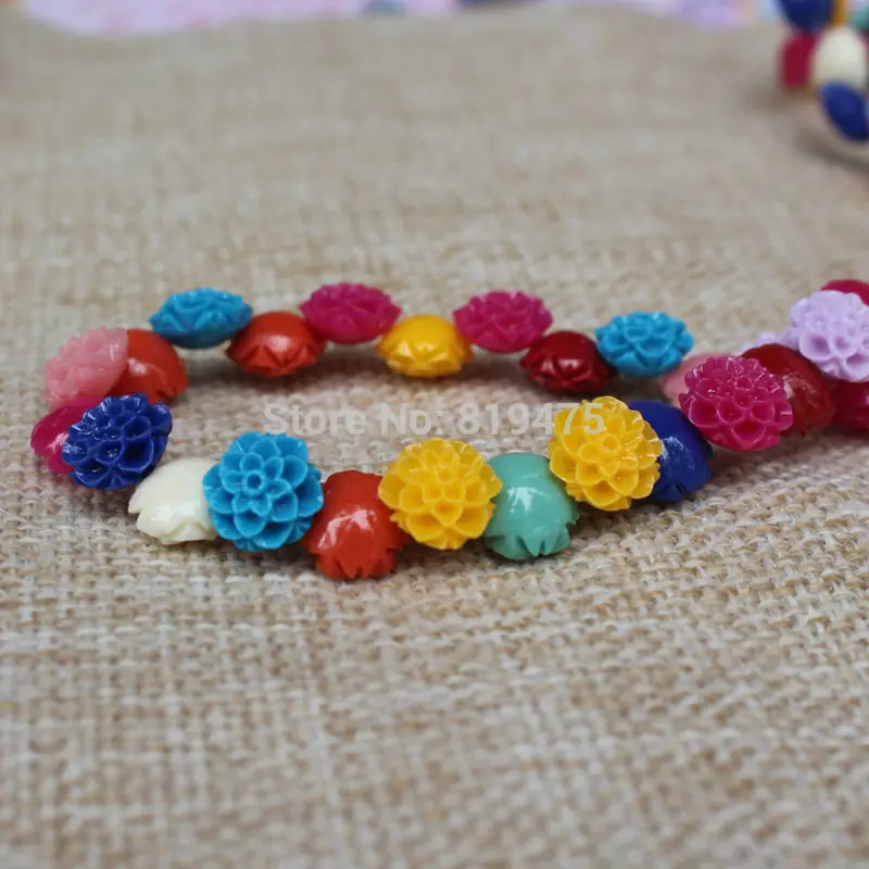 

(20 pieces/lot) 10/12/15MM Chrysanthemum flower Synthetic Coral Beads Mix for Jewelry making DIY accessoires