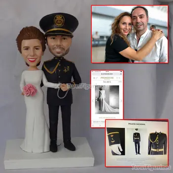 

Turui Figurines POLICE AND NURSE Wedding Cake Topper Funny couple Cake Topper Special Brother Husband Uncle Gift party favor