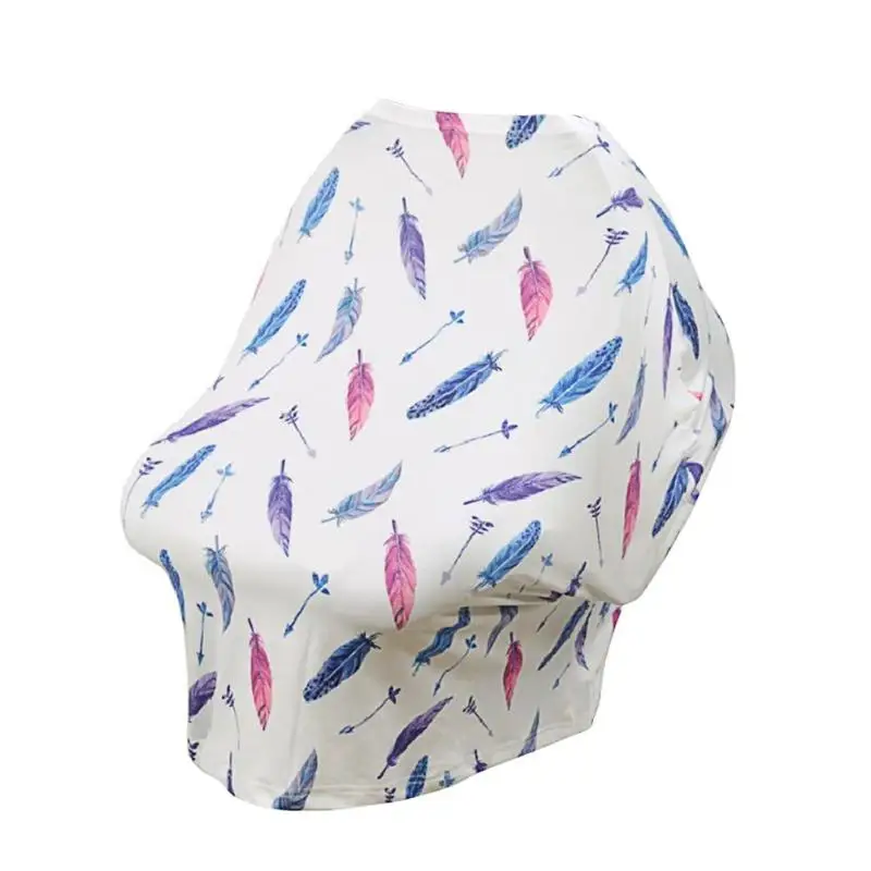 

Multi-Use Breastfeeding Nursing Cover Colorful Feather Baby Car Seat Covers