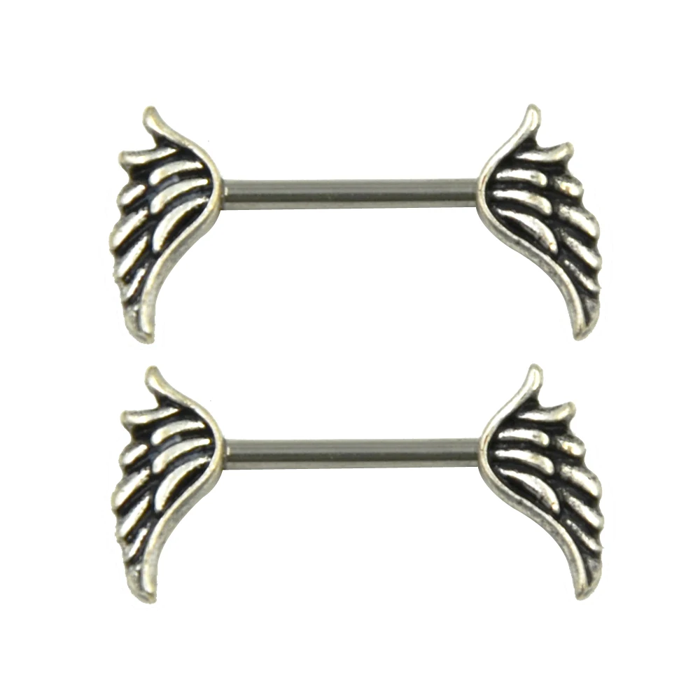 Flying Wing Stainless Steel Nipple Shield Ring Piercing Jewelry 14gin Body Jewelry from Jewelry