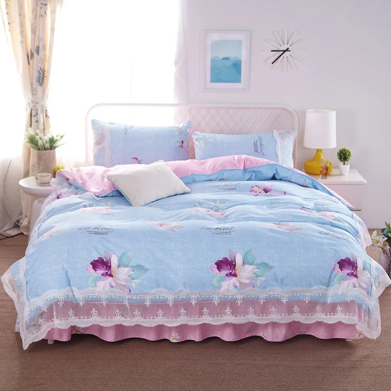

Free Shipping Modern Style 100% Cotton Duvet Cover Set Bed Sheet Pillowcase King Size Super Soft Bedding Sets GODU008