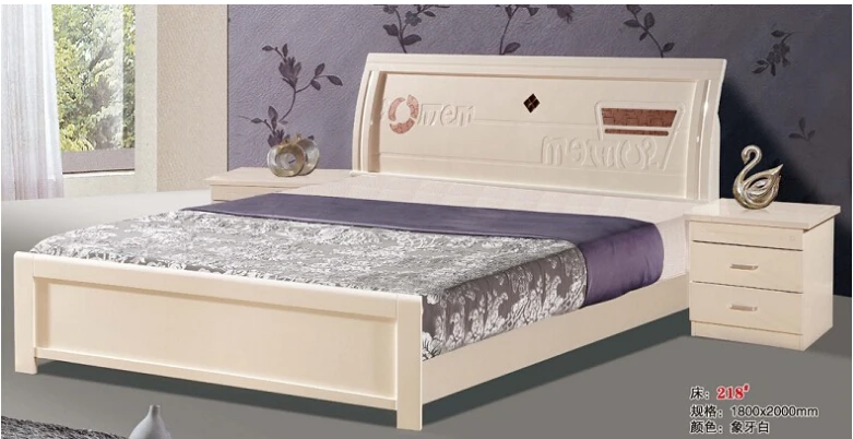 high quality bed Oak Bedroom furniture bed solid wood bed 6752