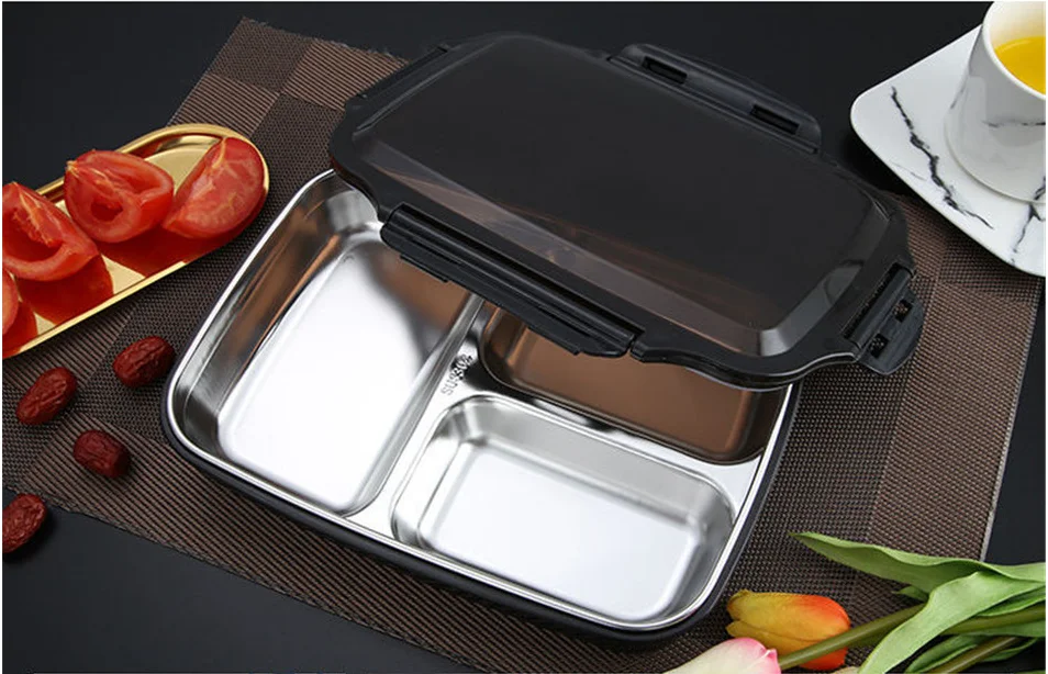 

Lunch box Stainless steel Portable Bento Box Microwavable Food Containers With Compartments Boiling water insulation