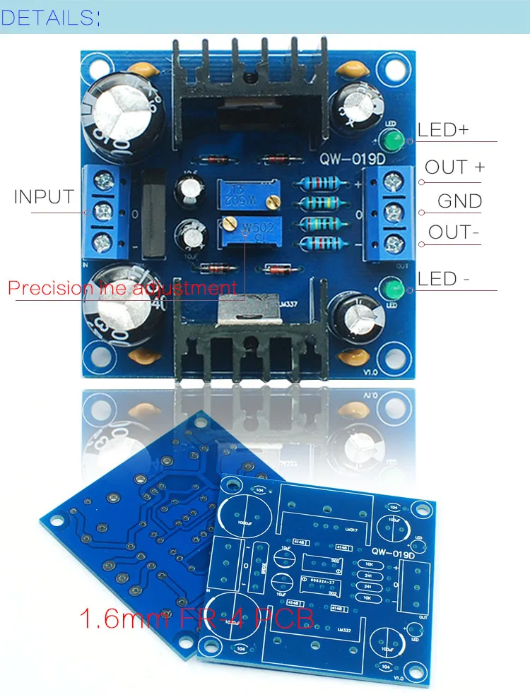 CIRMECH LM317 LM337 положительный и отрицательный двойной мощность Регулируемый блок питания diy kit