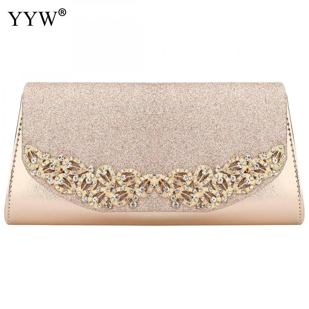 Embreagem do Casamento Bolsas de Noite Champanhe Feminino Principal Femme Ouro Prata Grande Capacidade Luxo Florl Strass Garras Yyw 2020 Sac