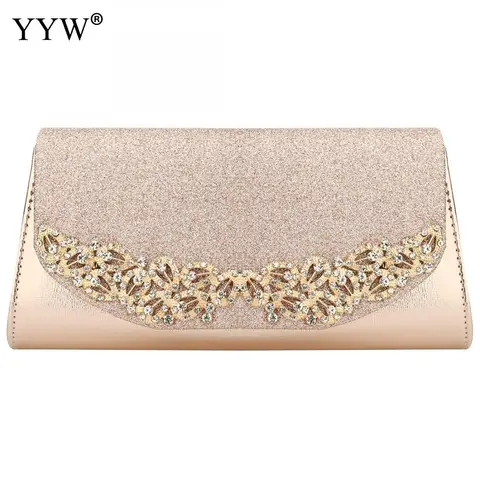 Embreagem do Casamento Bolsas de Noite Champanhe Feminino Principal Femme Ouro Prata Grande Capacidade Luxo Florl Strass Garras Yyw 2020 Sac