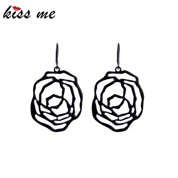 

Kiss Me Simple Style Hollowed Flower Stud Earring Long Women Earrings For Female Gift Accessories