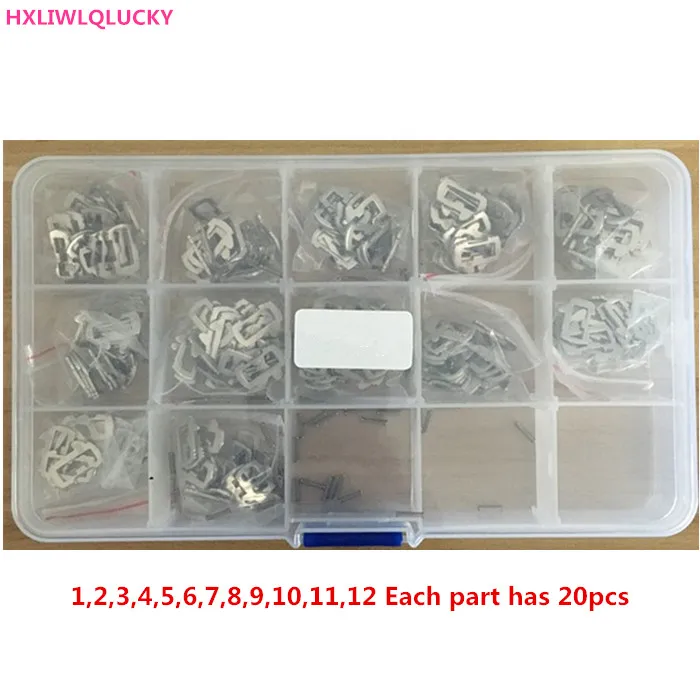 

HXLIWLQLUCKY car key lock wafer contains 1,2,3,4,5,6,7,8,9,10,11,12 each 20pcs for peugeot car lock free shipping