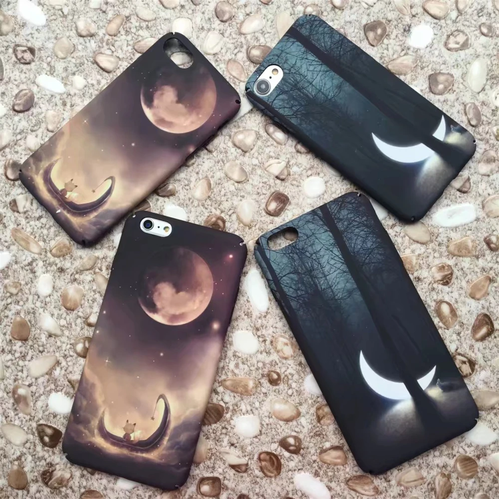 Starry Sky Moon Stars Landscape Camouflage Style Army Phone Case for Iphone 6 IPhone 7 8 Plus X Matte Hard PC Capa |