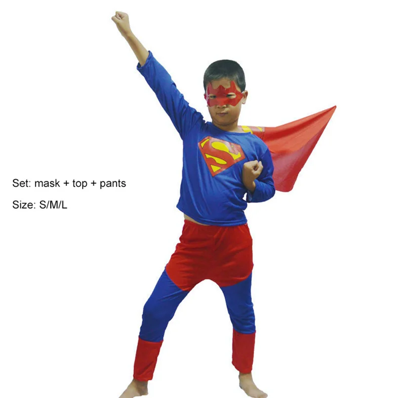 Детский карнавальный костюм супергероя, костюм для ролевых игр, вечерние костюмы на Хэллоуин, Супермен, красный человек-паук, Черный Человек-паук, Супермен, Зорро, Бэтмен