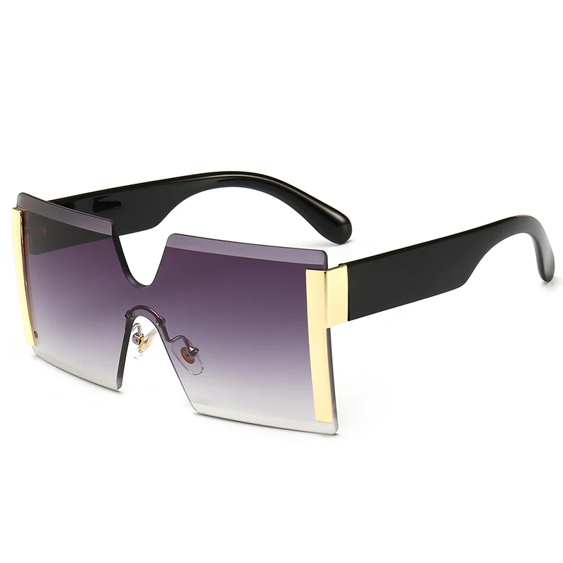 Ретро бескаркасные женские солнцезащитные очки UV400 унисекс зеркало солнцезащитные очки винтажные большие очки Oculos De Sol Feminino Леопард - Цвет линз: No 02
