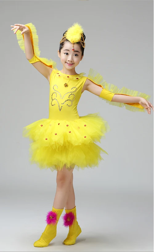 New Children's Animal Performance Clothing Insect Flying Dance Clothes Girls Birds with Wings Chick Duckling Costumes |