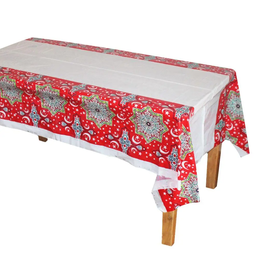 

Plastic Table Cloths Eid Mubarak Ramadan Table Cover Tablecloth Waterproof For Moslem Islamism Decoration 180*108cm