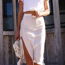 Женские юбки юбка Длинная Юбка Saia Midi в режиме реального времени ограниченная Однотонная юбка Faldas летняя Степ сумка Хип сплит