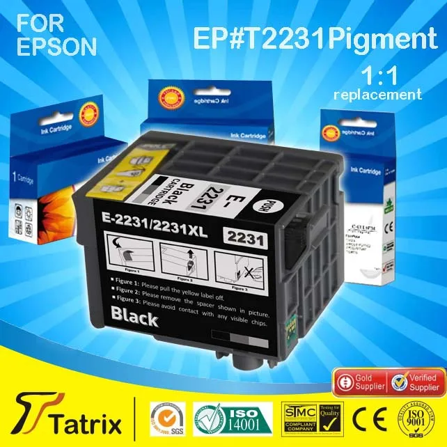 

With chip Compatible T2231 pigment inkjet cartridges For Epson WF-M1030/ WF-M1560 printer