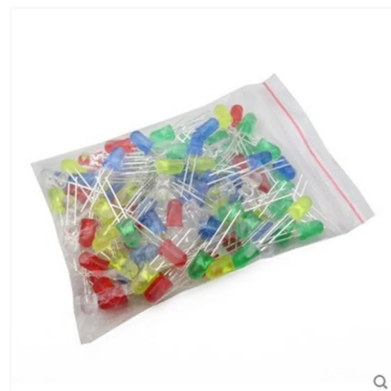 

100pcs 5mm LED diode Light Assorted Kit DIY LEDs Set White Yellow Red Green Blue electronic diy kit