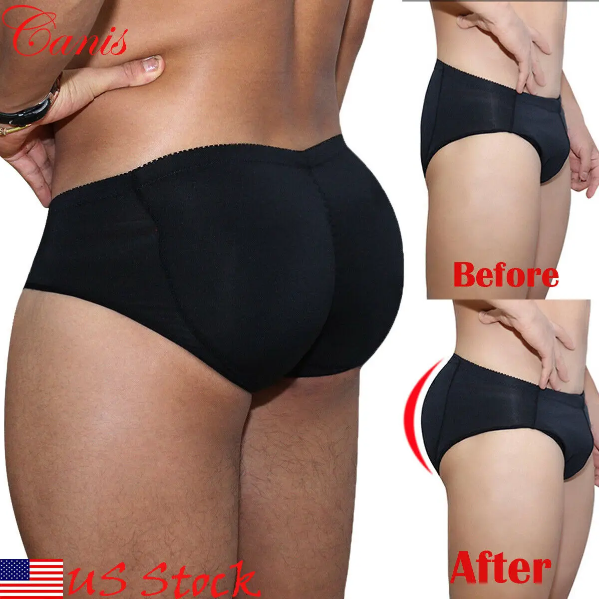 

Men Padded Butt Briefs Booster Enhancer Flat Stomach Underwear Shapewear