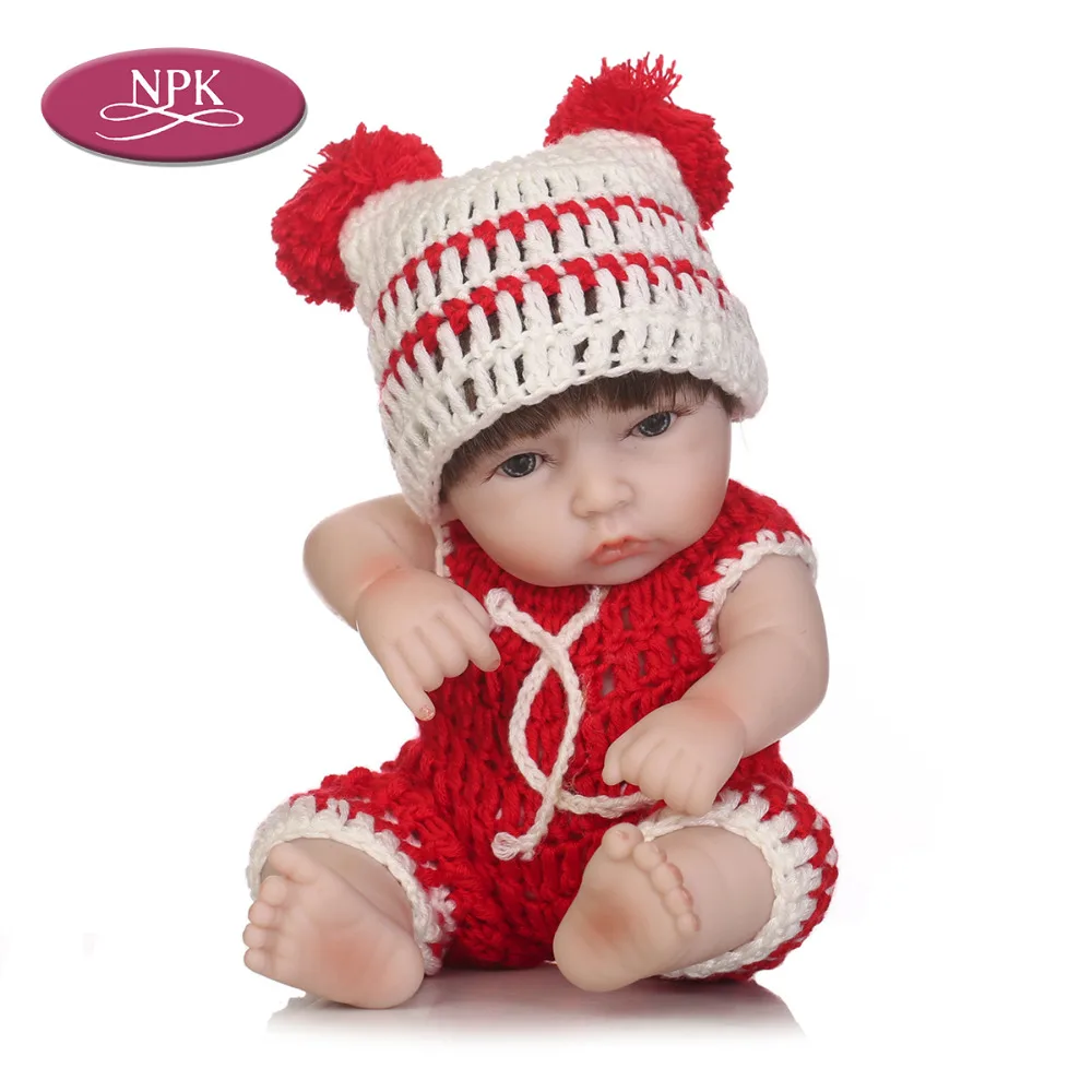 NPK 27CM MINI Baby Reborn Girl Doll Full SIlicone Vinyl Body Bathe Toys For Newborn Babies Toddler Child Best Gift 2018 Newest (2)