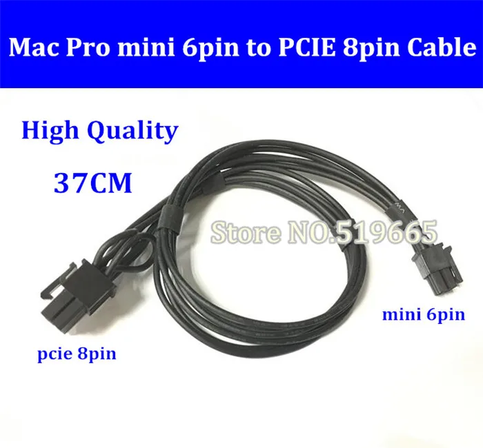 High Quality Mini 6-Pin 6pin to PCI-E pcie 8Pin 2*4pin PCI Express Power Cable for MacPro G5 TITAN Graphic Video Card 18AWG 37CM |